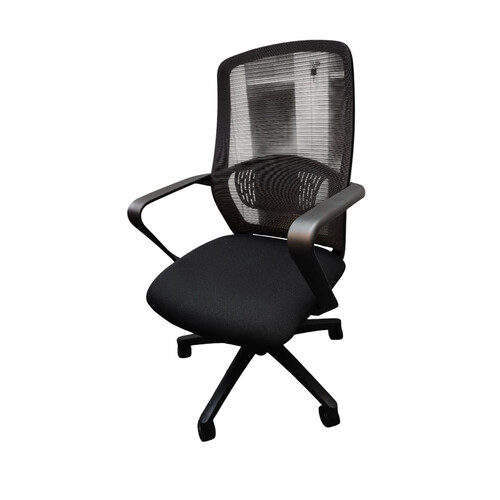 LM-169B MEDIUM BACK CHAIR, BLACK